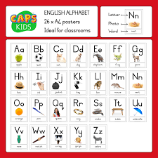 Count english characters and words; A4 Posters English Alphabet With Words Pdf Capskids Caps Resources And Worksheets For Grade R 3