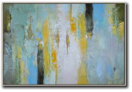 Decor mi modern abstract canvas wall art yellow wall decor prints paintings artwork wall decorations home decor for living room stretched and framed ready to hang 24x35inches. Abstract Painting On Canvas Oversized Horizontal Contemporary Art Living Room Wall Art White Yellow Purple Grey