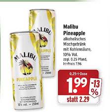 Keep it italian with a bellini, traditionally made with sparkling wine (preferably prosecco) and peach puree, to which you can simply add a dash or larger dose of limoncello. Malibu Pineapple Angebot Bei Selgros
