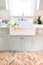 Laundry Room Brick Flooring Cuisine Brique Styles De Decoration Interieure Renovation Salle De Bain
