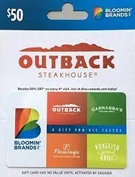 Outback steakhouse, carrabba's italian grill, bonefish. Amazon Com Bloomin Brands 50 Gift Card Gift Cards