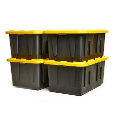 Black And Yellow Storage Bins 27 Gallon Homz Durabilt 27 Gallon Tough Container Black And Yellow Set Of 2 Walmart Com Plastic Storage Totes Tote Storage Black N Yellow