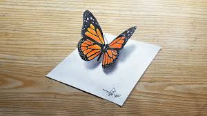 Download How To Draw Butterfly 3d Illusion Trick Art Youtube