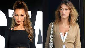 Bella hadid's real eye color is aquamarine which is a shade between the colors blue and green. Bella Hadid S Blonde Hair Makeover Photos Hollywood Life
