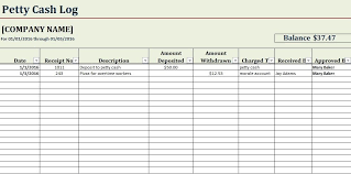Petty Cash Log Excel Excel Templates Templates