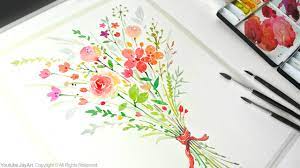 Painting Flowers How To Paint A Flower Bouquet With Watercolors Flower Bouquet Painting Flower Bouquet Drawing Flower Painting