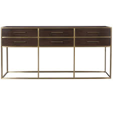 Gibson Modern Brushed Gold Mahogany 6 Drawers Console Table Universal Furniture Furniture Console Table