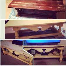 The two photos above show this. Old Coffee Table I Turned Into A Tv Stand Furniture Restoration Old Coffee Tables Upcycled Furniture
