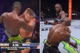 Brit MMA star Fabian Edwards sensationally replicates brother Leon's famous head kick KO... three years to the day