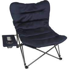 Product title coleman oversized quad folding camp chair with cooler pouch average rating: Ozark Trail Oversized Relax Plush Chair With Side Table For Outdoor Blue Walmart Com Walmart Com