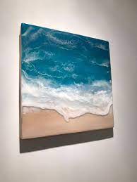 3d Resin Beach Art 50 X 50cm Resin Art Painting Beach Art Painting Resin Beach Art