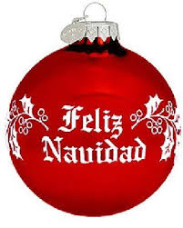 Feliz Navidad Spanish Glass Merry Christmas Tree Ornament Kerst