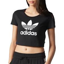 Womens Black Adidas Crop Top Adidas Women S Cotton Logo Crop Tee 25 Liked On Polyvore Featuring Tops T Shirts Black Adidas T Shirt Cott Cotton Logo Adidas Women T Shirt And Shorts