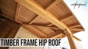 The 8 in 12 pitch hip roof with its jack rafters creates a wonderful sense of stature for. Building A Timber Frame Hip Roof 3 Days 3 Guys Youtube