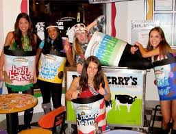 Paint Your Favorite Ice Cream Flavor On To Cardboard To Be Ice Cream Pints 26 Hallowe Clever Halloween Food Halloween Costumes Best Group Halloween Costumes