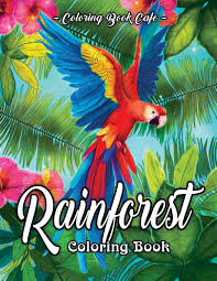 Find difficult coloring for adults 100 jungle and forest inspired by visuals related to this vegetal world. Rainforest Coloring Book An Adult Coloring Book Featuring Tropical Plants Exotic Animals And Beautiful Rainforest Birds And Flowers Cafe Coloring Book 9781092659871 Books Amazon Ca