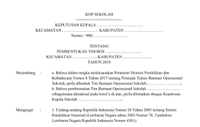 Cianjur nomor 800/1259/bagren/kab/2017 tanggal 23 agustus 2017 tentang pengumpulan sk tim bos dan rekening dana bos. Contoh Sk Tim Bos Sekolah 2020 Siap Pakai Sch Paperplane