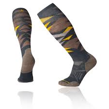 Details About Smartwool Mens Phd Ski Light Pattern Snow Socks Navy Blue Yellow