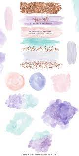 Watercolor Brush Strokes Clipart Rose Gold Glitter Splash Paint Splatter With Transparent Background Watercolor Logo Rainbow Painting Watercolor Splash