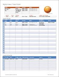 Basketball Team Roster Template For Excel