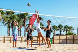 Similar to indoor volleyball, the objective of the game is to send the ball over the net and to ground it on the opponent's side of the court. Cancha De Voleibol Playa Playitas Resort