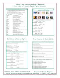 Here is a worksheet for comparative and superlative adjectives. Comparative Adjectives Combo Activities Spanish Worksheets Teaching Resources