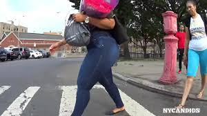 Nyc 284 thick dominican in dark blue pocketless jeans | pawg