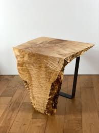Sold Live Edge Maple Wood Waterfall End Table Modern Wood Etsy In 2020 Side Table Wood Interior Wood Shutters Modern Wood