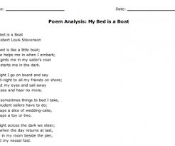 We run through a series of questions that gets to the bottom of your thoughts very quickly. My Bed Is A Boat Poem Analysis Worksheet