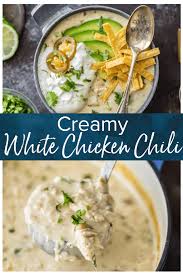 Creamy White Chicken Chili With Cream Cheese Is The Ultimate Comfo Best White Chicken Chili Recipe White Chili Chicken Recipe Creamy White Chicken Chili Recipe