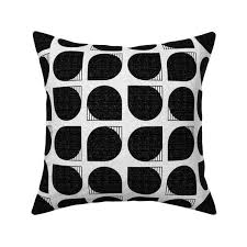 Black And White Lumbar Pillow Black And White Throw Pillow Bauhaus Curves Black By Etsy In 2020 White Throw Pillows Throw Pillows Pillows
