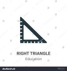 Right Triangle Vector Icon On White Background Flat Vector Right Triangle Icon Symbol Sign From Modern Education Col Right Triangle App Design Triangle Vector