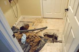 leaking slab foundation water seeping