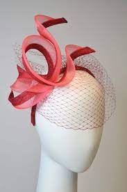 Alice Band Fascinator With Veiling Crin And Sinamay Flora Fascinator Fancy Hats Wedding Hats