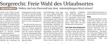 Eine vollmacht muss vom vollmachtgeber unterschrieben sein. Besuchsrecht Freie Wahl Des Urlaubsortes Fachanwalt Familienrecht Oldenburg