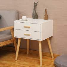 Everyday low prices and amazing selection. Vanimeu Bedside Table Scandinavian Nordic Style Bedside Cabinet With 2 Storage Drawer And Wooden Legs Nightstand Bedroom Furniture White Energy Class A Buy Online In El Salvador At Elsalvador Desertcart Com Productid 193192877