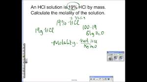 This gives a specific mass for each element measured. Percent Mass To Molality Youtube