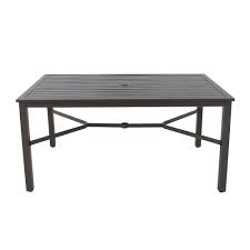 Rectangle metal outdoor patio dining table with slat top. Stylewell Mix Match Rectangle 60 Inch X 37 Inch Patio Slat Dining Table In Graphite The Home Depot Canada