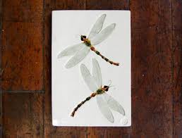 Dragonfly Art Tile Handmade Ceramic Two By Patwarwicktiles 75 00 Dragonfly Art Tile Art Handmade Ceramics