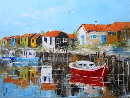 Maison D Encheres En Ligne Catawiki Axelle Bosler Petit Port Du Bassin D Arcachon Bassin D Arcachon Paysage De Mer Peinture Paysage Peinture Facile