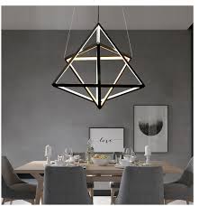 Black Chandelier Light Led Minimalist Geometric Dining Room Light Nordic Post Modern Living Room Ceiling Hanging Light Fixture Pendant Lights Aliexpress