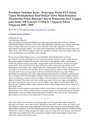 Selain itu materi transformasi geometris merupakan materi yang abstrak. Doc Penelitian Tindakan Kelas Penerapan Model Tgt Dalam Upaya Meningkatkan Hasil Belajar Siswa Mata Pelajaran Matematika Pokok Bahasan Ukuran Pemusatan Data Tunggal Pada Kelas Xii Semester 5 Smk N 1 Sapuran