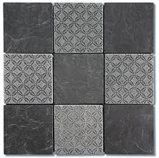 I think a very dark grout will look good and will make my spacing. Intrend Tile 4 X 4 Slate Mosaic Pattern Wall Floor Tile Wayfair