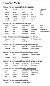 Pin By Loriann Martin On Middle School Writing Transition Words Transition Words For Essays Writing Transitions