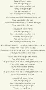 On a lonely sunday, they turn into a withered. The Archies Sugar Sugar Just Lyrics Great Song Lyrics Favorite Lyrics
