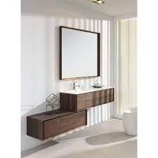 Un meuble pour salle de bain suspendu est un meuble sans pied, qui est fixé sur le mur derrière. Vente Meuble De Salle De Bain Meubles A Suspendre Noyer Massif