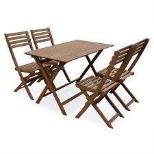 table de jardin en bois 120x70cm madrid table bistrot pliante rectangulaire en acacia avec 4 chaises pliables table de jardin bois chaise pliable table bistrot