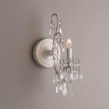 Vintage Wall Light Single Light Crystal Sconce Candle Style Wall Lamp With Antique White Backplate Takeluckhome Com