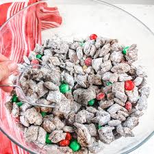 This puppy chow recipe is not for dogs; Christmas Puppy Chow Aileen Cooks