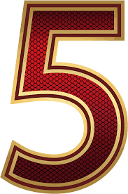 Red And Gold Number Five Png Image Gallery Yopriceville High Quality Images And Transparent Png Free Clipart Free Clip Art Numbers Numbers Font